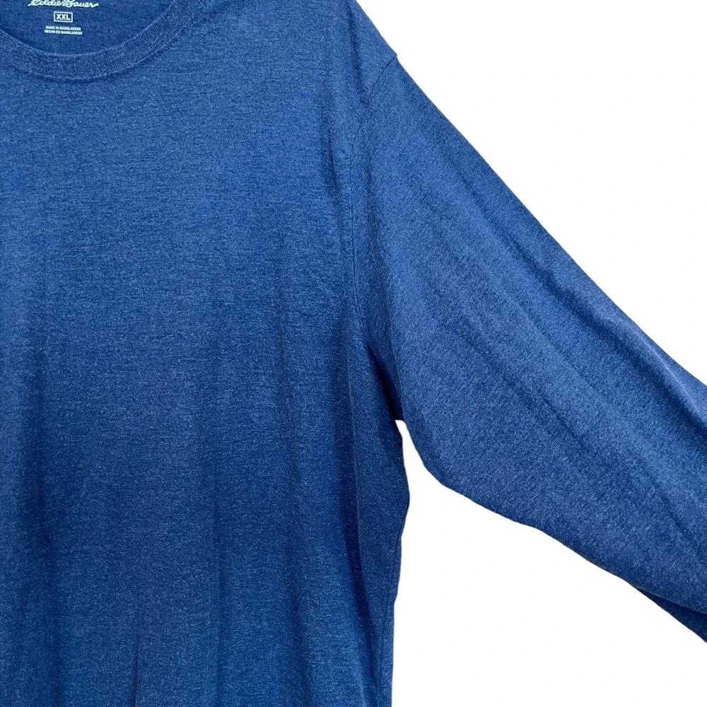 Eddie Bauer Long Sleeve Tshirt Adult XXL Blue Active Camping Fishing Workout